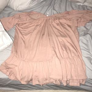 pink off the shoulder top